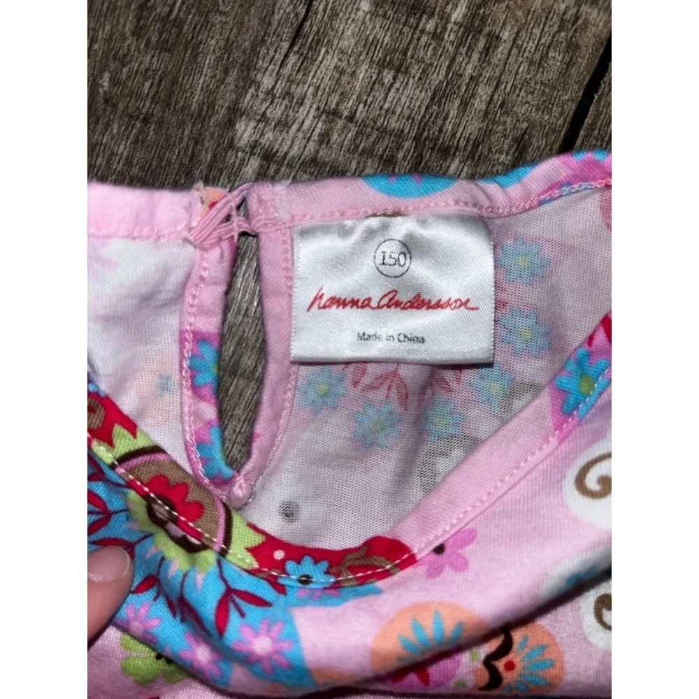 Hanna Andersson Girls Pink Floral Dress and Leggings Set Size 150 (12/14)‎ Boho